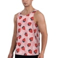 thumbnail image 2 of Easygdp Strawberries Men's Tank Top, Sleeveless Muscle T Shirts, Breathable, Quick-Dry, Loose for Gym, Running, Fitness - Small, 2 of 9
