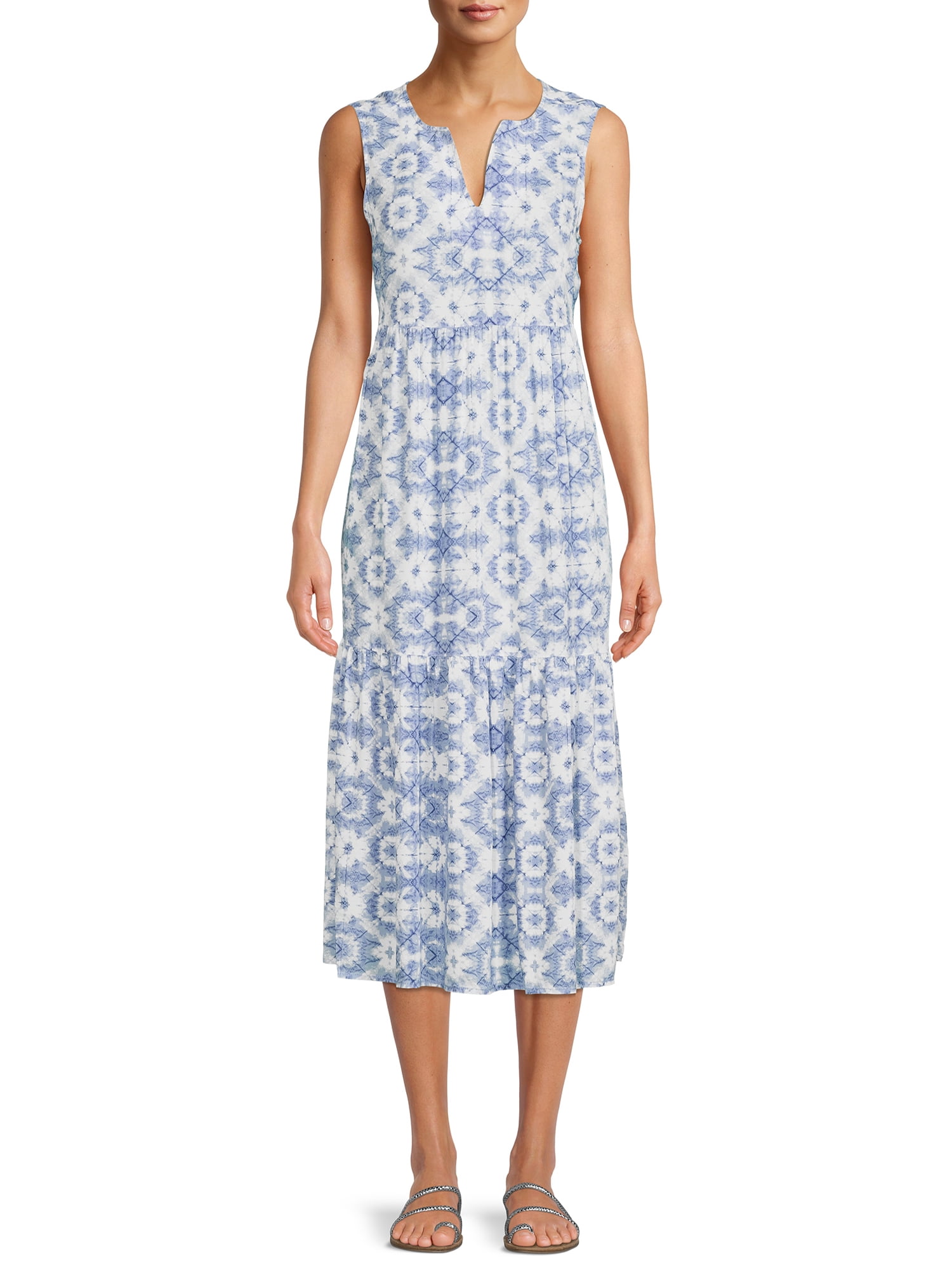 Sleeveless Tiered Printed Dress 