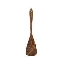 HengDidi Teak Wood Non-Stick Pan Spatula for Kitchen Use, Natural Cooking Utensil for Mixing and Salads, Durable and Easy-Maintain Wood Tool