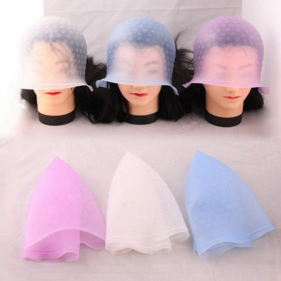 Highlights Hat  Bright Color Lightweight Soft Silicone Hair Dyeing Cap for Home
