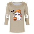 thumbnail image 3 of Womens Long Sleeve Tops Shirts Crewneck Printed Soft Casual Fall Clothes for Women Tees Blouses Khaki XL, 3 of 3