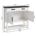 thumbnail image 2 of AKDSteel Farmhouse Console Table with 2-Door Cabinet & 2 Drawers, Coffee Bar, Entryway Table with Storage Shelf, Sofa Tables Buffet Sideboard for Kitchen, Hallway, Dining, Living Room, 2 of 7