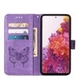 thumbnail image 4 of Mantto Samsung S20 FE Case, Magnetic Folio Butterfly Patterned Wallet Case, PU Leather with Wrist Strap Credit Card Holder Slots Kickstand Protective Cover For Samsung Galaxy S20 FE, Lightpurple, 4 of 9