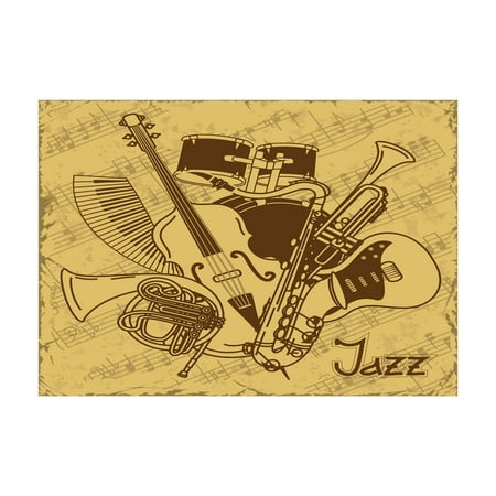 

Music Jigsaw Puzzle Jazz Music Equipments with Vintage Background Retro Style in Music Themed Print Heirloom-Quality Fun Activity for Family Durable Cardboard 1000 pcs Cream Brown by Ambesonne