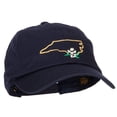 thumbnail image 5 of North Carolina Dogwood with Map Embroidered Unstructured Washed Cap - Navy OSFM, 5 of 5