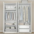 thumbnail image 3 of EPOWP Modern Minimalist Style: 4 Door European Style Wardrobe with Four Internal Layers and Two Storage Drawers (White, W62.99 x D20.47 x H78.74), 3 of 6