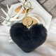 thumbnail image 1 of Nvzi Llavero de peluche con forma de corazón - 1 llavero pequeño, anilla de acero inoxidable, llavero de uso diario de 6 × 3,54 pulgadas, poliéster suave, adecuado para llavero de coche, negro, 1 of 5