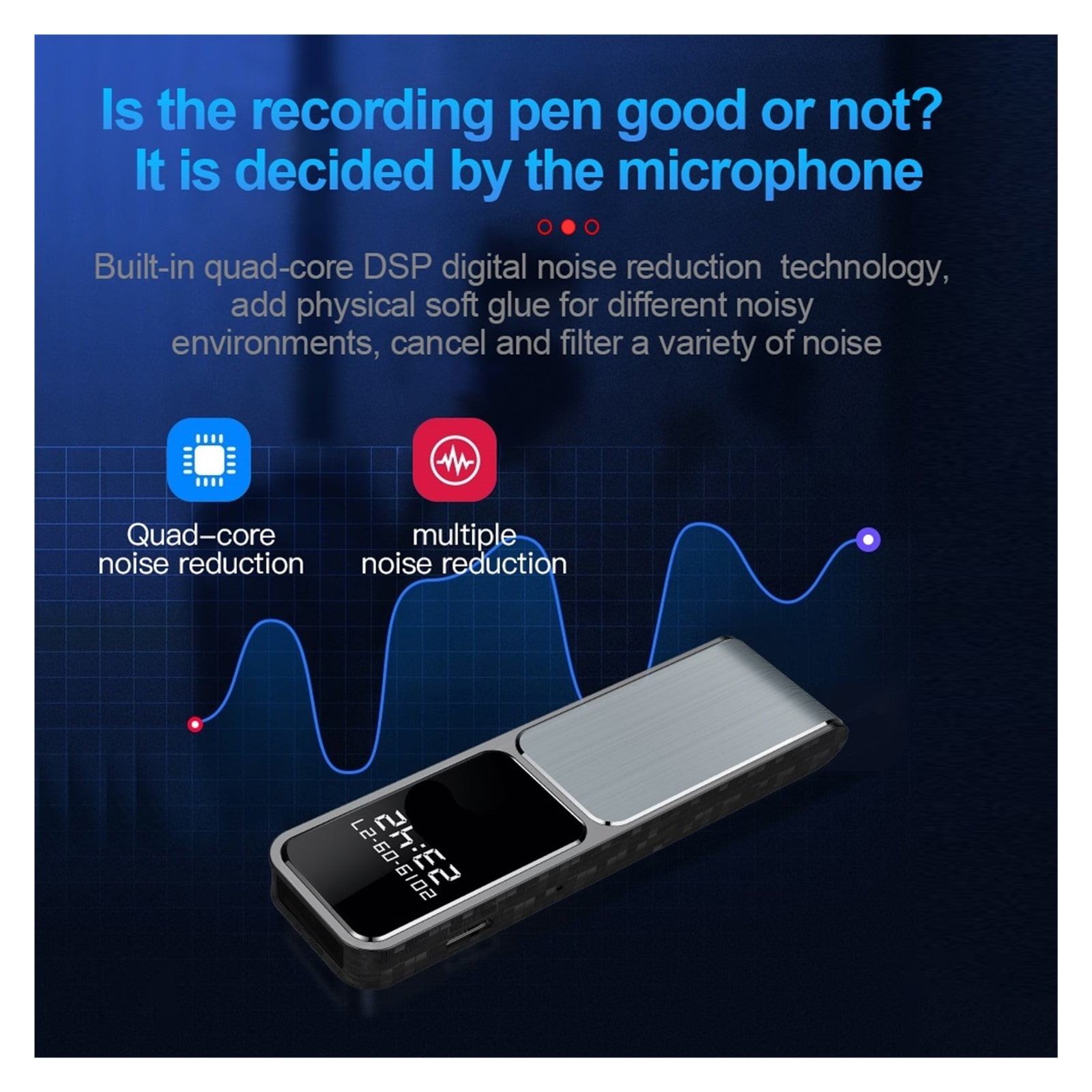Mini Video Voice Recorder Synchronous Conference Recording Pen Ai Smart HD Noise ,Excellent Sound Quality