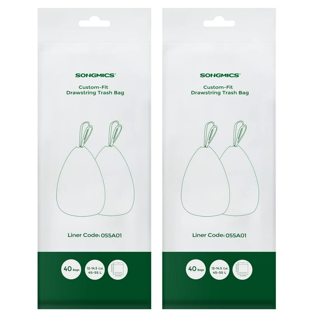 Bolsas de Basura SONGMICS para Botes de 45-55L 80 Unidades 2 Rollos