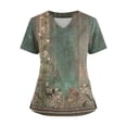 thumbnail image 1 of Ktyne Hauts de Sarrau pour Femmes Col en V Sarraus Médicaux Manches Courtes Extensibles Tenue de Travail Infirmière Mode Hauts de Sarrau avec Poches Vert Foncé L, 1 of 4
