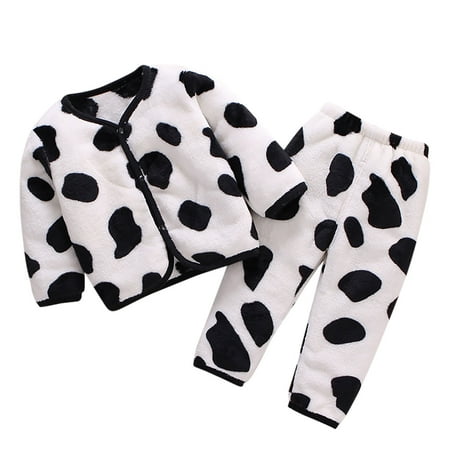 

Dadaria Baby Clothes 66-100 Newborn Baby Boy Girl Cute Print Flannel Multicolor Cardigan Flannel Suit Black 1-2 Years Baby