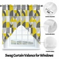 thumbnail image 3 of Mid Century Swag Valances for Windows 2 Pack Yellow Grey Abstract Retro Geometric Modern Swag Kitchen Curtains 63 Inches Long Rod Pocket Short Window Treatment for Kitchen Bathroom 36"x63", 3 of 8