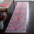 thumbnail image 2 of SAFAVIEH Serapi Mia Oriental Machine Washable Runner Rug, Light Blue/Red, 2' x 9', 2 of 12