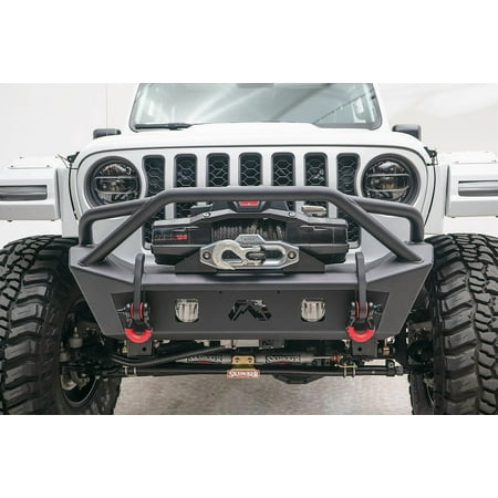 Fab Fours Jl18 B4752 1 Stubby Bumper Fits 18 22 Fits/For Gladiator Wrangler Fits select: 2021 JEEP GLADIATOR, 2021 JEEP WRANGLER UNLIMITED SPORT
