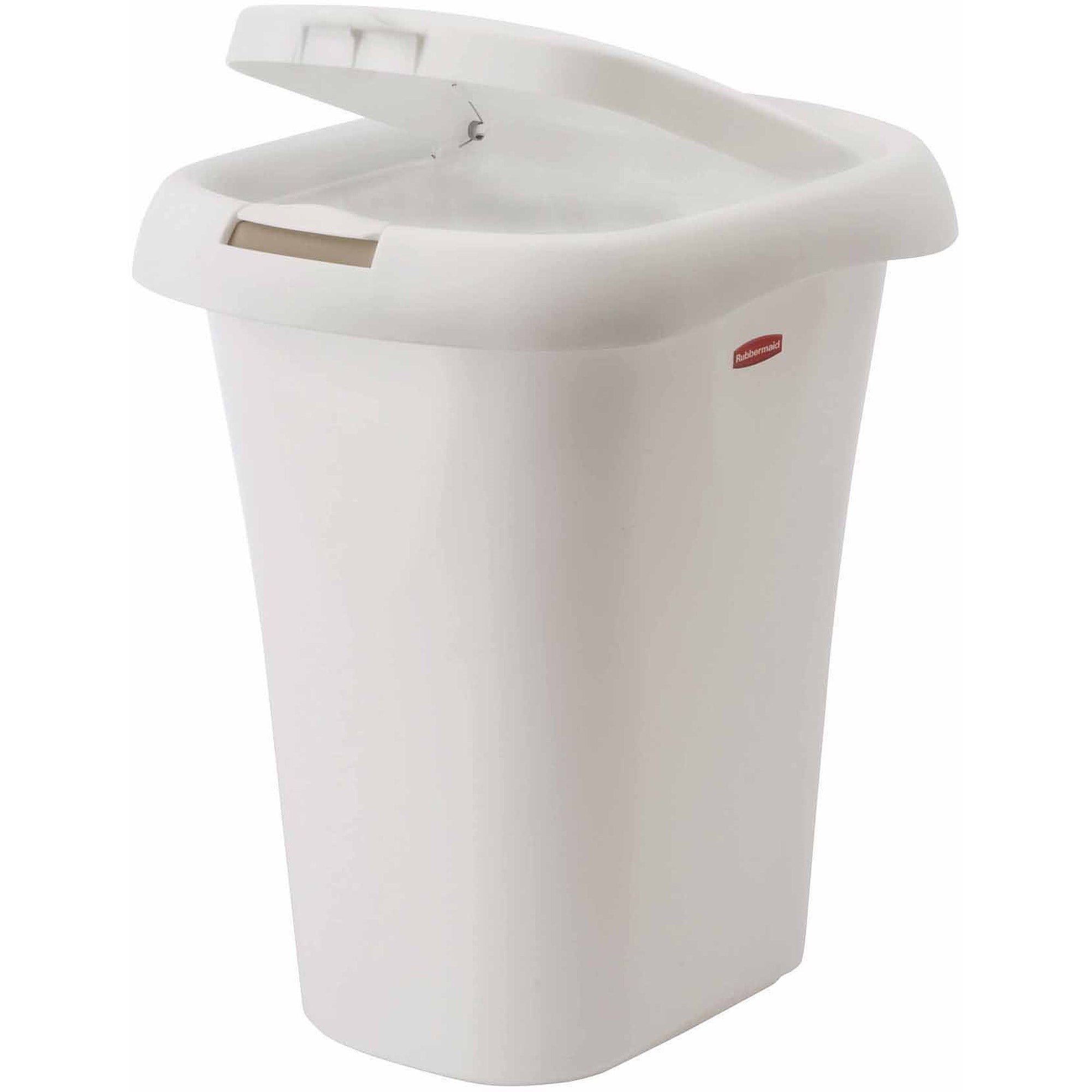 Rubbermaid 13.25 Gallon Rectangular Spring-Top Lid Wastebasket, White (3  Pack), 1 Piece - City Market