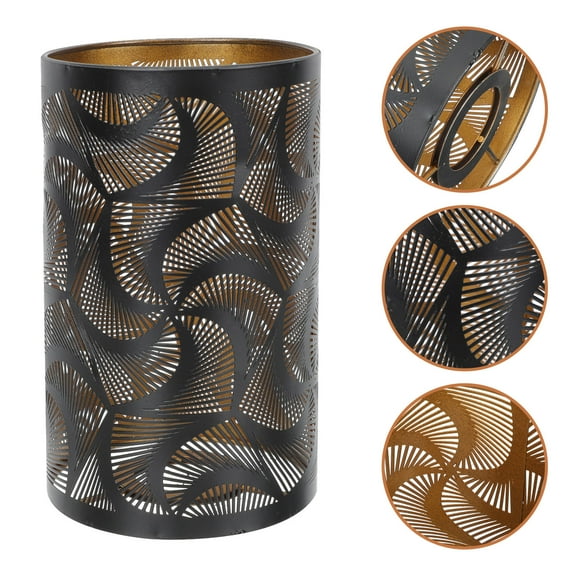 HINTRMENT 1Set Iron Hollow Cylindrical Lampshade Black for Bedroom 11.8x4.8in