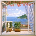 thumbnail image 2 of Del Missier, Andrea 12x12 Gold Ornate Wood Framed with Double Matting Museum Art Print Titled - Finestra sul mare, 2 of 4