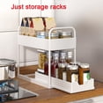 thumbnail image 5 of Multifunctional Kitchen Rack Pull-Out Spice Rack Double-Layer Cabinet Storage Rack White, 5 of 6