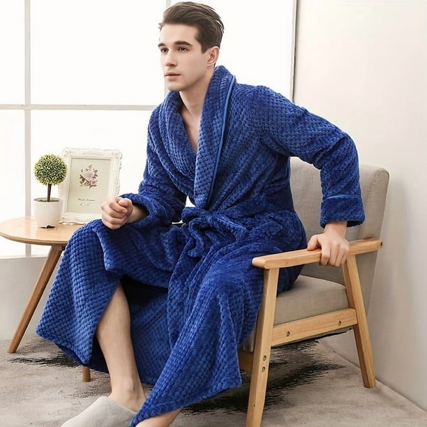 Albornoz de pareja, grueso, de manga larga, supersuave, para estar en casa, para otoño e invierno, ideal para el baño.