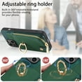 thumbnail image 6 of Dteck for Apple iPhone 12 Zipper Wallet Case, Shockproof with Card Holders Flip Premium PU Leather Card Slots with 360°Rotation Ring Stand Protective Phone Cover, green, 6 of 8