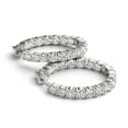 thumbnail image 4 of 4 Ct - 9 Ct Diamond Inside Outside Hoops W/ Vault Lock 14k White Gold Lab Grown (G-H, VS), 4 of 10