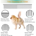 thumbnail image 3 of czcpp-Pet Grooming Comb Kit, Tear Stain Remover Brush, Undercoat Rake for Dogs & Cats, Dematting Tool for Long Haired Dogs Kittens Puppies, Flea Comb for Removal Dandruff Tangles Knots, Shedding Hair, 3 of 4