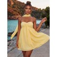 thumbnail image 6 of LMLYSoH Women's Tube Top Mini Dress Summer Fashionable Strapless Sleeveless Sweetheart Neck Dress with Scarf, 6 of 9