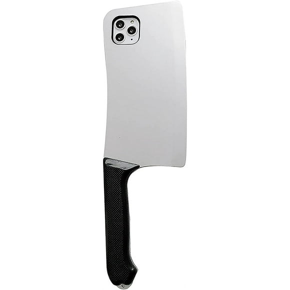 for iPhone 13 Creative Cute High Imitation Spoof Fun Silicone Kitchen Knife Anti-Drop Protection Phone Case White
