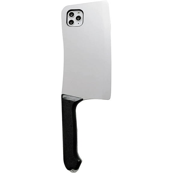 for iPhone 12 Pro Max Creative Cute High Imitation Spoof Fun Silicone Kitchen Knife Anti-Drop Protection Phone Case White