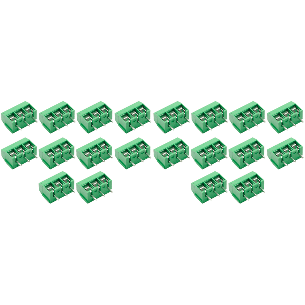 Conector de bloque de terminales KF301 Montaje en PCB Paso de tornillo 50 mm (3P) Verde 10 piezas