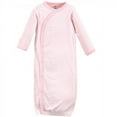 thumbnail image 3 of Touched by Nature Baby Girl Organic Cotton Side-Closure Snap Long-Sleeve Gowns 3pk, Floral Dot, Preemie, 3 of 4