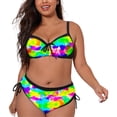 thumbnail image 1 of FhsagQ Womens Swimsuit Sets with Robe 2023 Bikini Three Color Printed Straps Adjustable Plus Size Split Swimsuit for Women Womens Swimsuit Sets Crotchless Xs Women Swimsuit Sets Cosplay Yellow L, 1 of 7