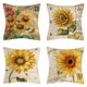 thumbnail image 1 of Juego de 4 fundas de cojín decorativas de 45 x 45 cm con estampado de girasol, impermeable, perfectas para terrazas, jardines, bancos, salas de estar, sofás y decoración de casas de campo, 1 of 5