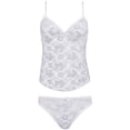thumbnail image 5 of Curve Muse Women's Sexy Slim Fit Camisole Tank Top with Shorts Pajama Set pack of 2-BLACK,WHITE-S, 5 of 7