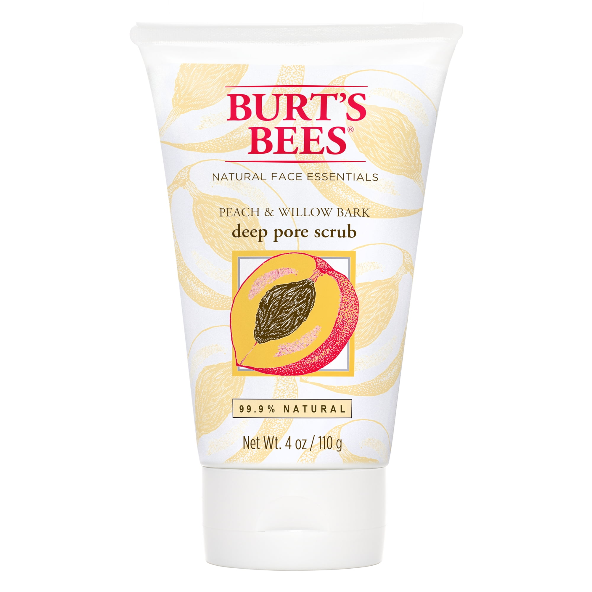 Burt's Bees Peach and Willow Bark Deep Pore Scrub, Exfoliating Facial