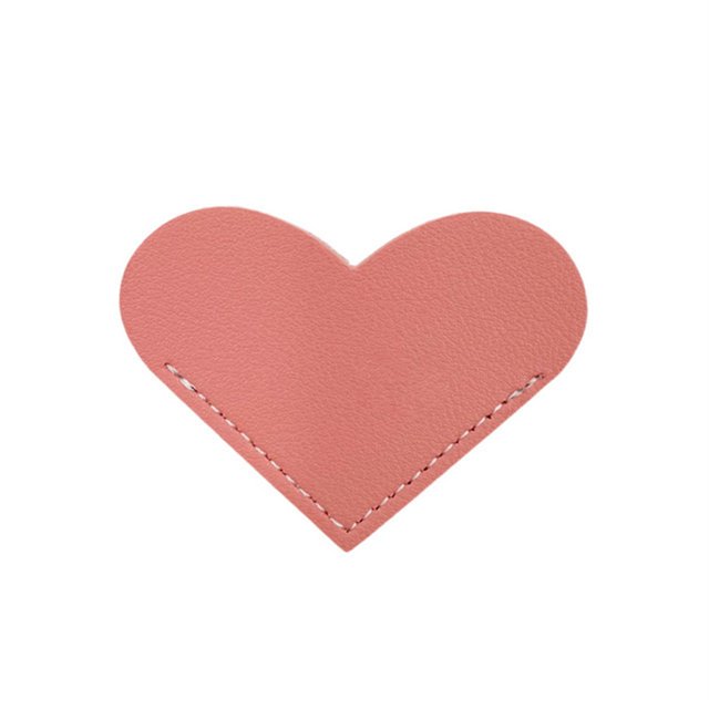 CAROOTU PU Leather Heart Bookmark Creative Book Corner Protective Cover Bookworm Present for Book Lover New