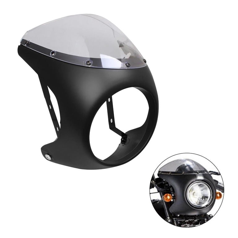 Universal Motorcycle Windshield - 180° Adjustable, Fits 1.5-1.6in Front Forks, Acrylic Material, Black-1046779