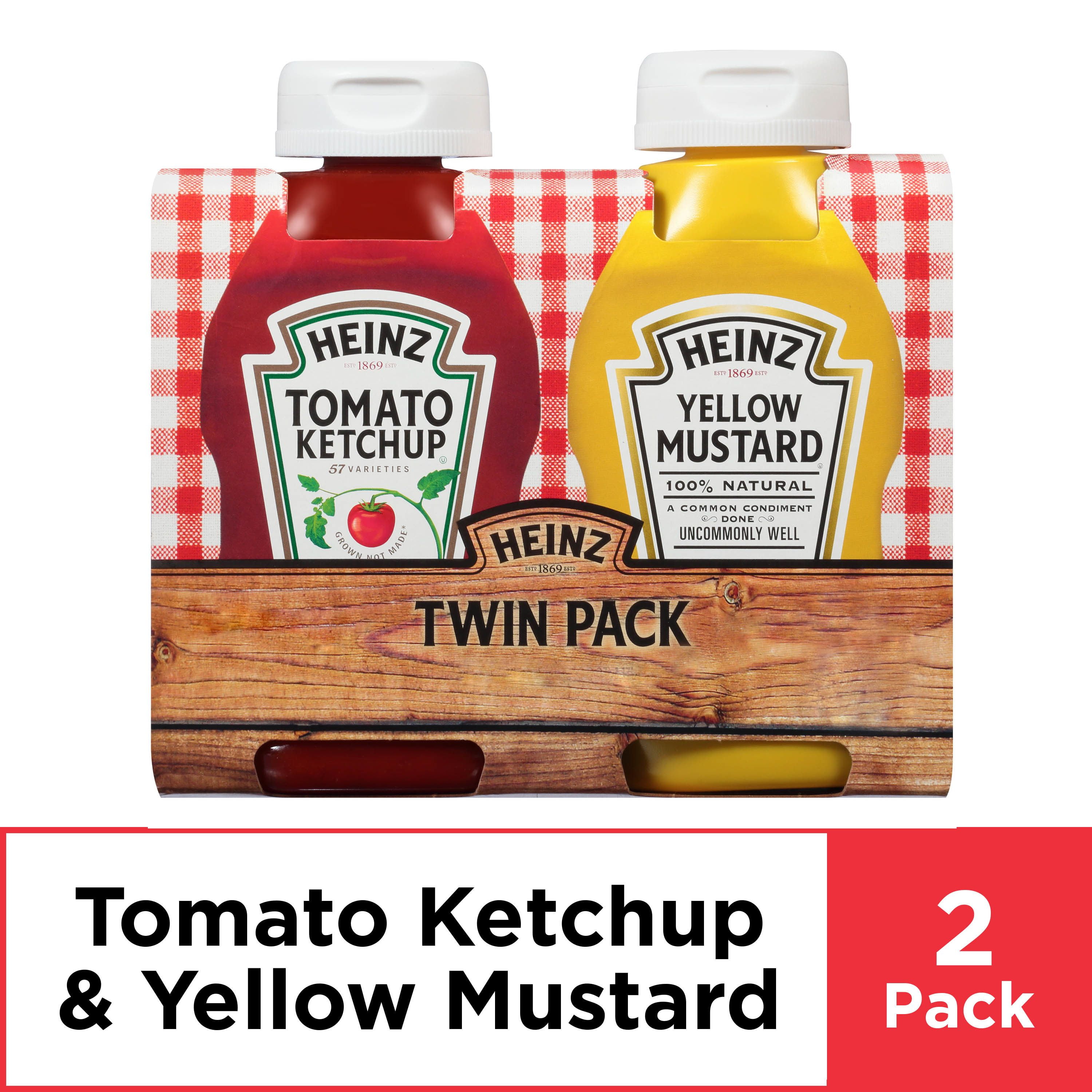 Heinz Tomato Ketchup & Yellow Mustard Twin Pack, 2 ct 20 oz Bottles