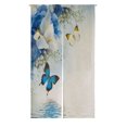 thumbnail image 1 of Cortina Japonesa Noren ABPHQTO Flores Mariposa Azul Hortensias Iris Blancos 85x120 cm, 1 of 1
