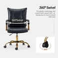thumbnail image 4 of Tina's Home Luxury Faux Leather Office Chair with Golden Accents, Adjustable Swivel Ergonomic Desk Chair for Executive Comfort and Style Navy, 4 of 11