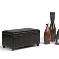 thumbnail image 4 of Amelia 33 inch Wide Storage Ottoman Bench in Midnight Black Vegan Leather, 4 of 6