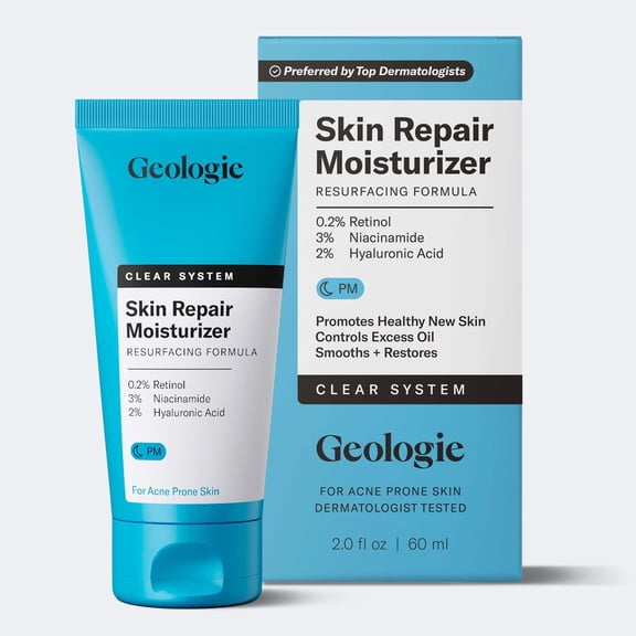 Geologie Clear System Acne Treatment System Skin Repair Moisturizer Night Use Cream, 2 Fl Oz (Pack of 1)