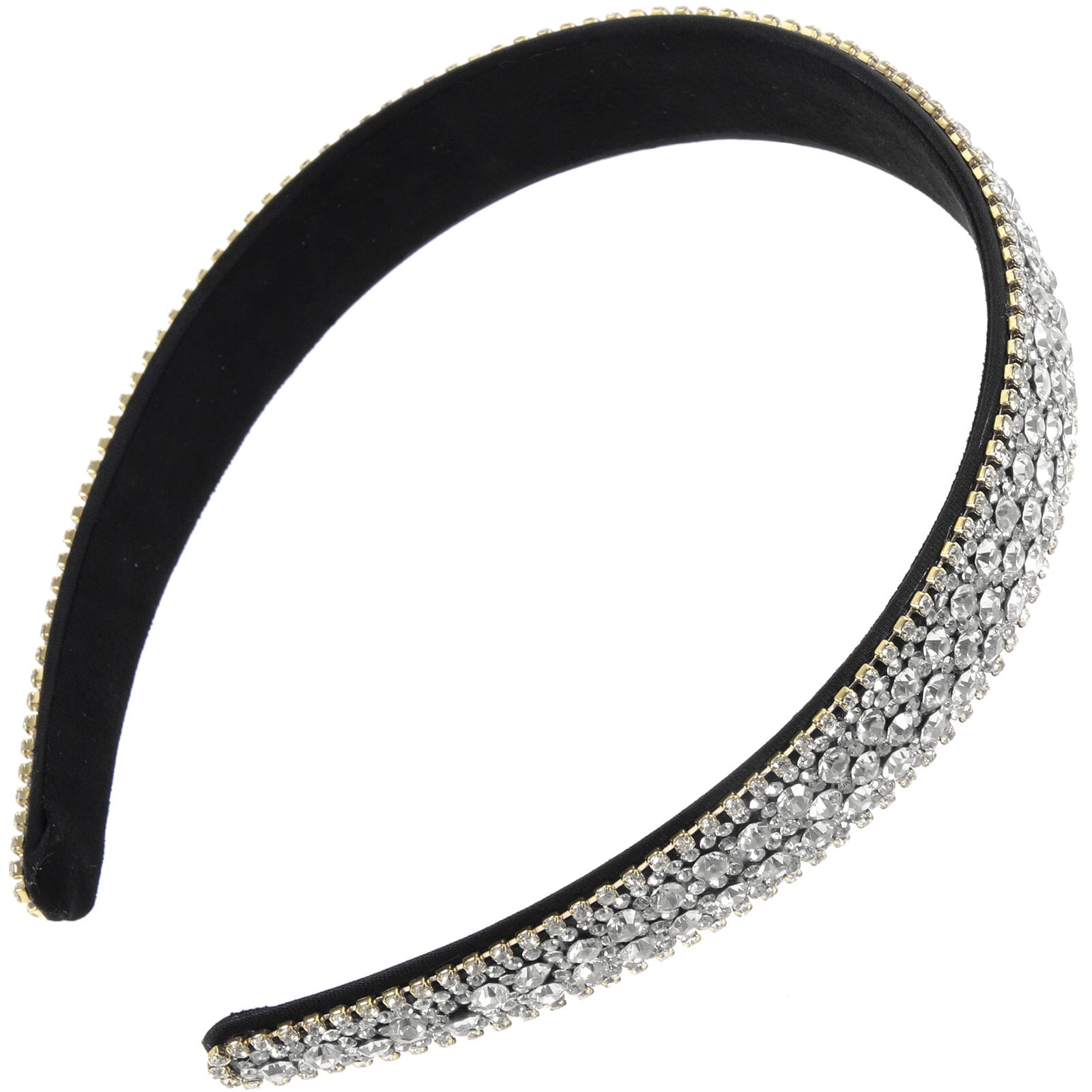 Fashion Culture Glittering Rhinestone Rope Big Bow Headband, Silver