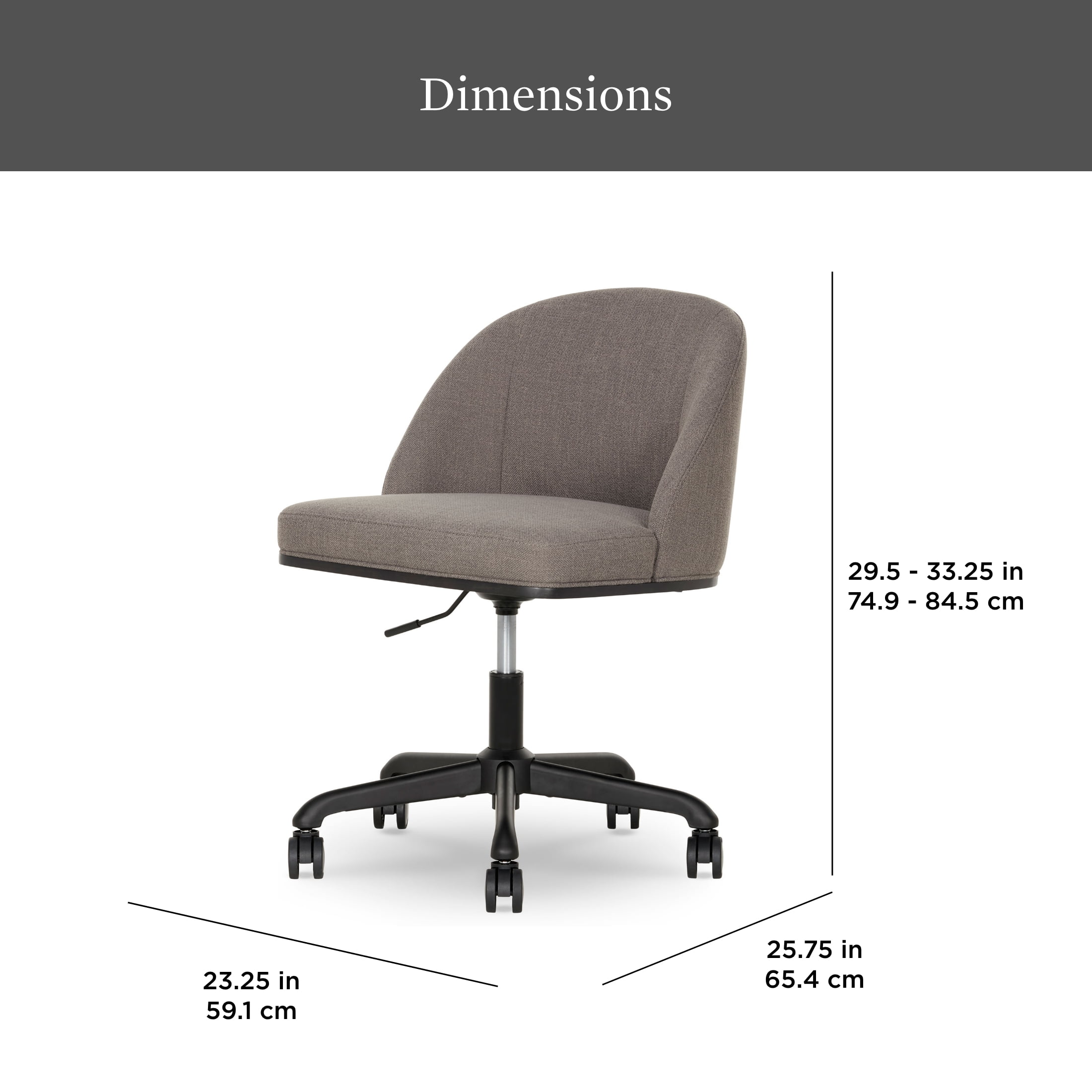 Better Homes & Gardens Oaklee Office Chair, Gray and Charcoal Finish
