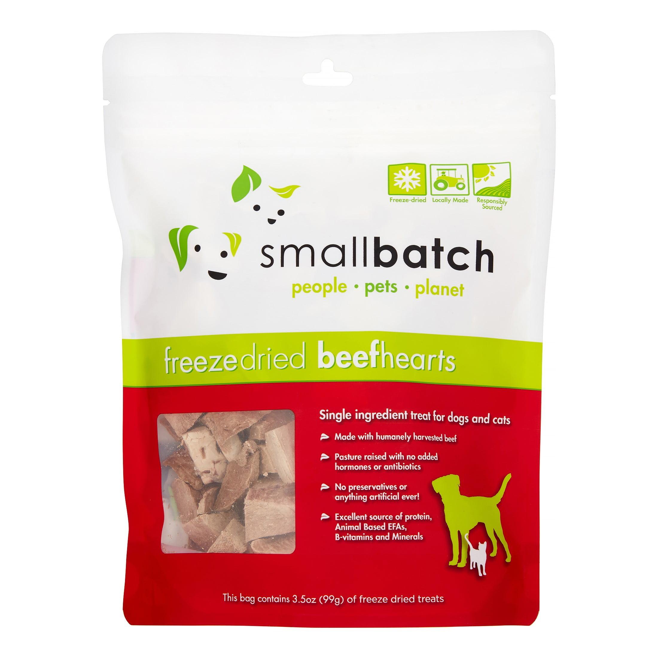 Small Batch Beef Hearts Freeze Dried Dog Treats, 3.5 Oz