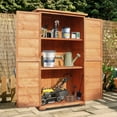 thumbnail image 2 of 60.6 " Outdoor Storage Cabinet with Lockable Door, Wood Rustic Tool Shed, Natural, 2 of 8