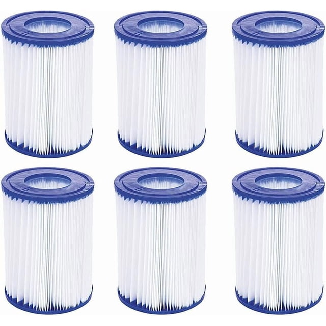 WuYan 6 Pack Swimming Pool Filter Compatible for Cartridge Type II, Replacement Hot Tubs Filter Compatible with Lay Z Spa Filter Pump