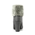thumbnail image 3 of BLISSFUL STEP Women's Faux Fur Block Heel Round Toe Ankle Boots, 3 of 8