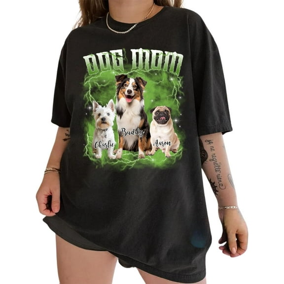 Custom Your Own Bootleg Rap T Shirts, Custom Dog Mom Photo Tee Shirt, Custom Vintage Picture Graphic Tees