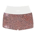 thumbnail image 4 of HBFAGFB Shorts pour Femmes Mode Paillettes Brillantes Taille Haute Pantalons Polyvalents Ajustés Shorts Rouges Taille TG, 4 of 4